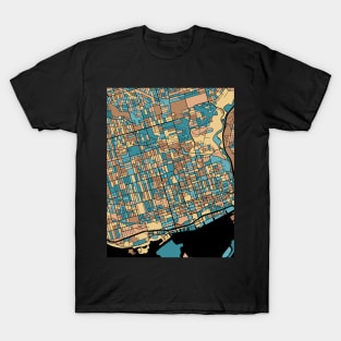 Toronto Map Pattern in Mid Century Pastel T-Shirt